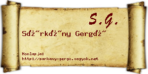 Sárkány Gergő névjegykártya